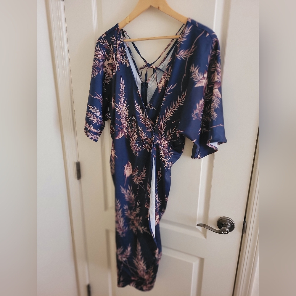 Silky floral resort dress size 14